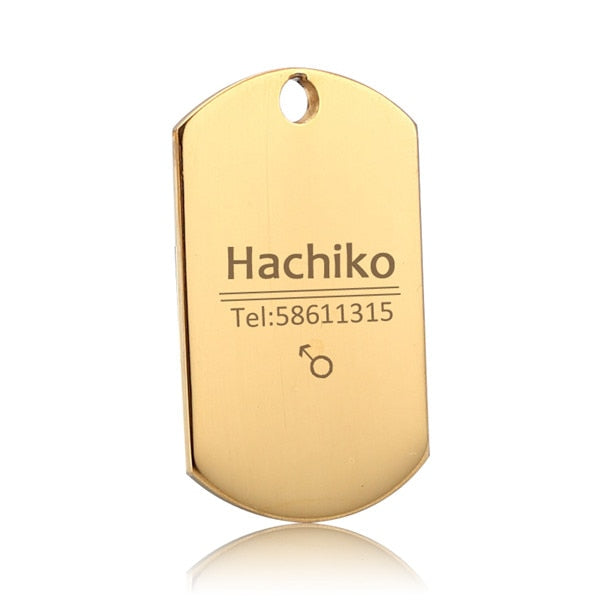 Hundemarke mit Name + Telefonnummer + Geschlecht