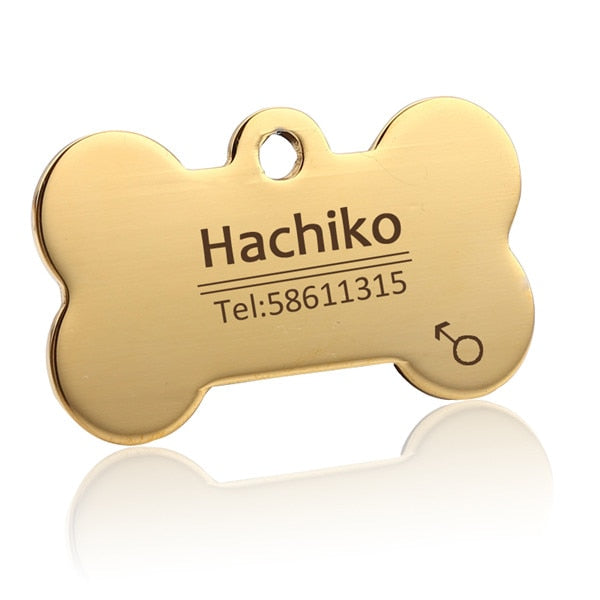 Hundemarke mit Name + Telefonnummer + Geschlecht